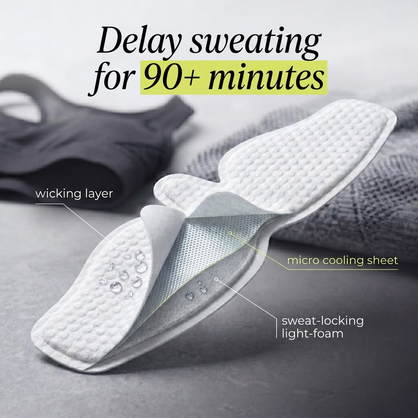 Unbounced® Sweat Delaying Bra Liner - 10 PACK